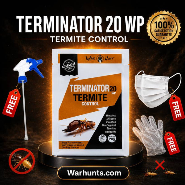 TERMINATOR | FREE SPRAYER KIT + MASK & GLOVES | Termite Control Spray | Kills Termites & Destroys Their Eggs Fast | Protects Furniture & Valuable Assets