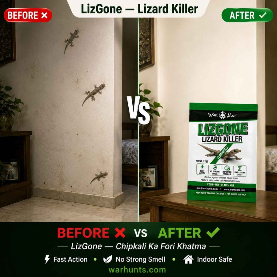 LIZGONE | FREE SPRAYER KIT + MASK & GLOVES | Lizard Killer Spray | Kills & Repels House Lizards Fast | Indoor Safe | No Strong Smell - Warhunts.com