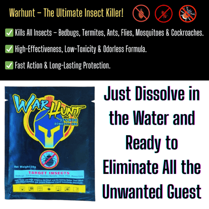 WARHUNT | Total Pest Control | Bedbug, Cockroach, Termite, Mosquito & Ants Killer SPRAY