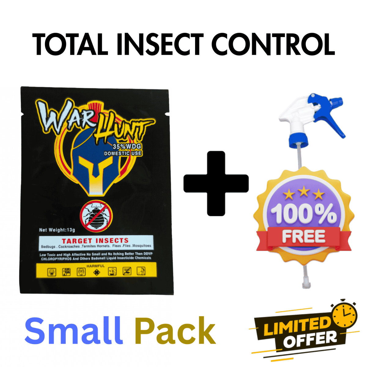 WARHUNT | FREE SPRAYER KIT + MASK | Bedbug, Cockroach & Mosquito Killer Spray | Total Insect Control - Warhunts.com