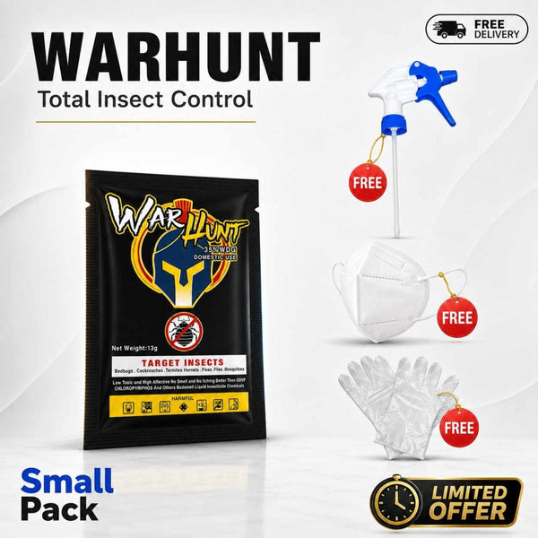 WARHUNT | FREE SPRAYER KIT + MASK & GLOVES | Household Insect Killer Spray | Total Insect Control | Kills Insects & Destroys Their Eggs Fast - Warhunts.com